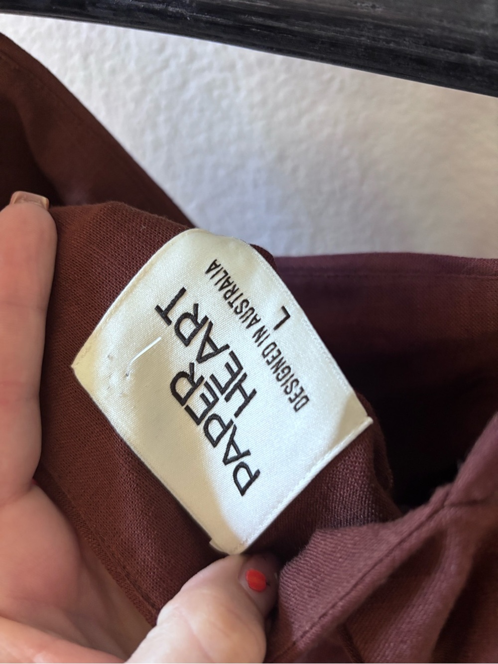Paper Heart Boho Brown Linen Blend Maxi Dress Size Large Beachy Fall Flowy - Picture 8 of 10